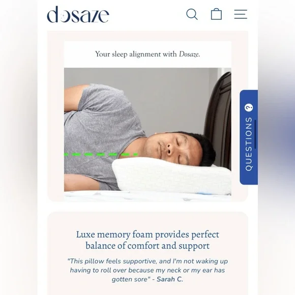 NWT Dosaze King standard orthopedic pillow - Picture 1 of 5